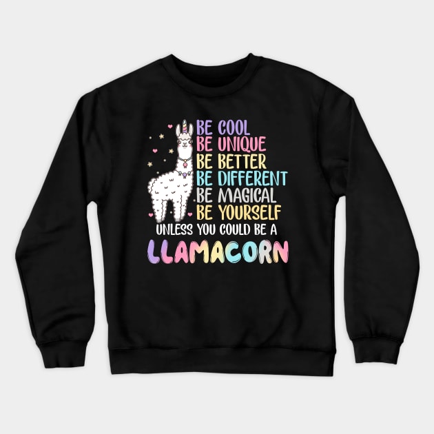 Llamacorn T-Shirt Funny Cute Llama Unicorn Shirt Crewneck Sweatshirt by Danielsmfbb